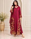 Ready To Wear Viral Long Kaftan Suit With Beautiful Embroidery Thread And Cut Work