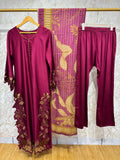 Ready To Wear Viral Long Kaftan Suit With Beautiful Embroidery Thread And Cut Work