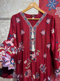 Ready To Wear Viral Long Kaftan Suit With Beautiful Embroidery Thread And Cut Work