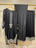 Ready To Wear Pakistani Suit With Beautiful Embroidery Thread And Mirror Work