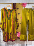 Ready To Wear Viral Pakistani Suit With Beautiful Embroidery Thread And Cut Work Sleeves